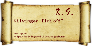 Kilvinger Ildikó névjegykártya